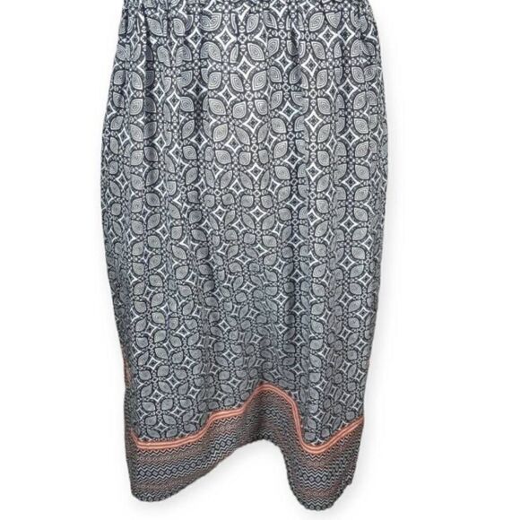 ATMOSPHERE BLACK & WHITE W/ ORANGE STRIPE STRAPLESS DRESS SZ.8 EUC. - Picture 3 of 7